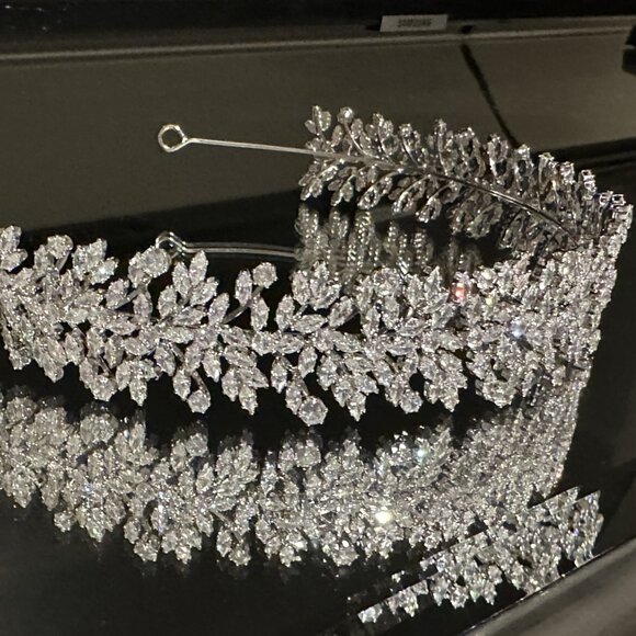 Luxury Cubic Zirconia Bridal Silver Headwear main image 4